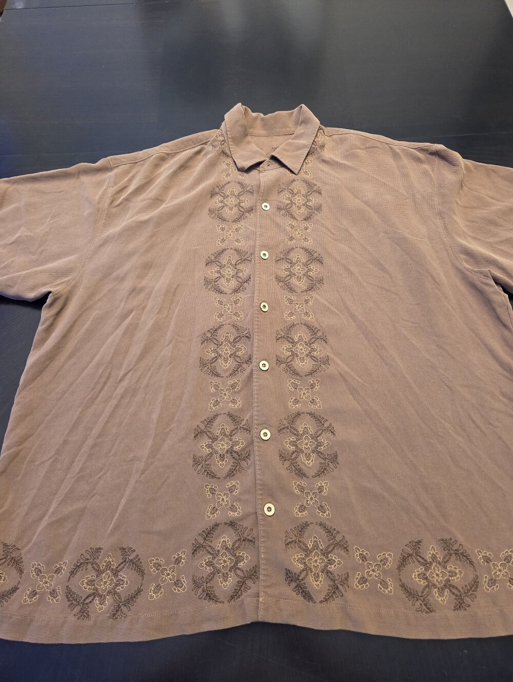 Tommy Bahama Silk Embordered Shirt Size Xxl